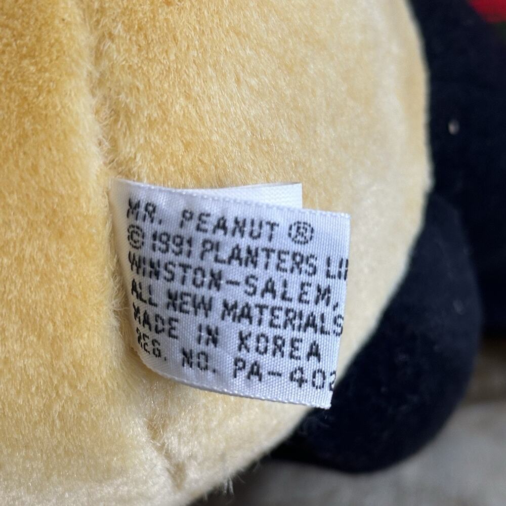 Vintage 1991 Mr Peanut Plush Doll Scarf Cane & Hat 26" Planters - Picture 5 of 7
